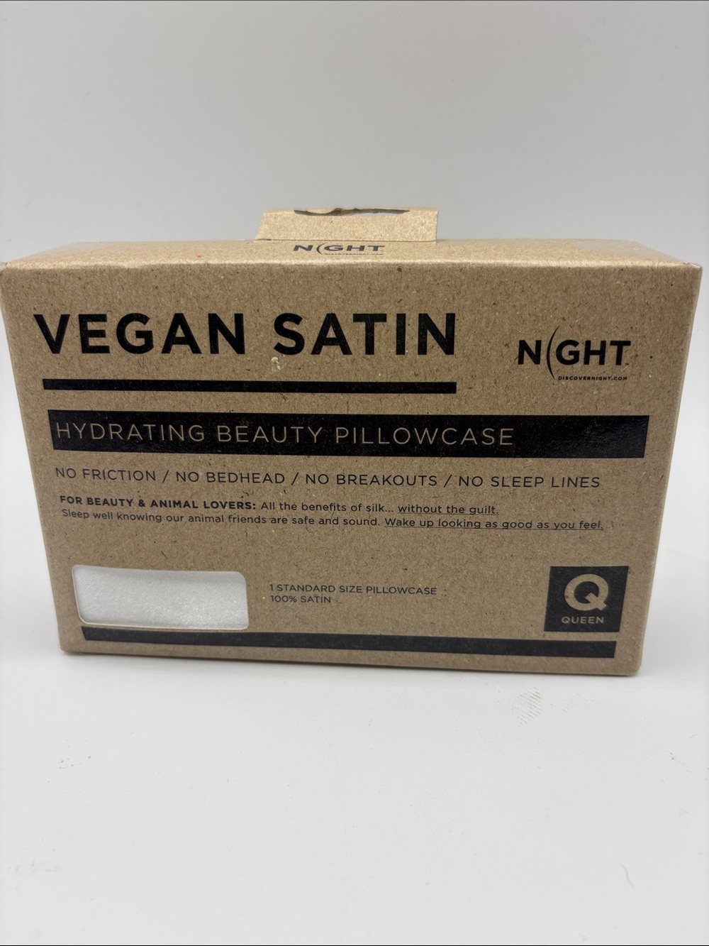 Vegan Satin Hydrating Beauty Pillowcase - White